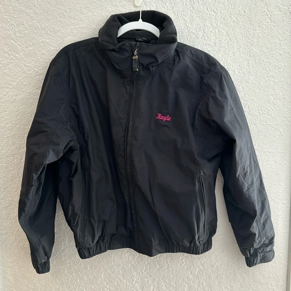 Gill Rain Jacket- embroidered with “Kayla”. Size XS